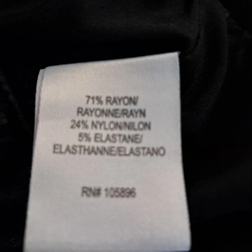 WORTH 4 Black Straight Pencil Skirt Rayon Knit Leather Waistband Career Business